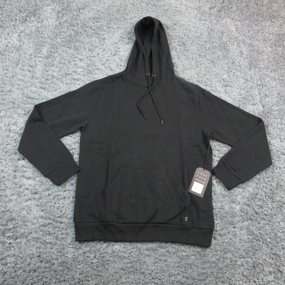 The Perfect Jean Hoodie Mens Large Black Fleece Kangaroo Pocket Sweatshirt